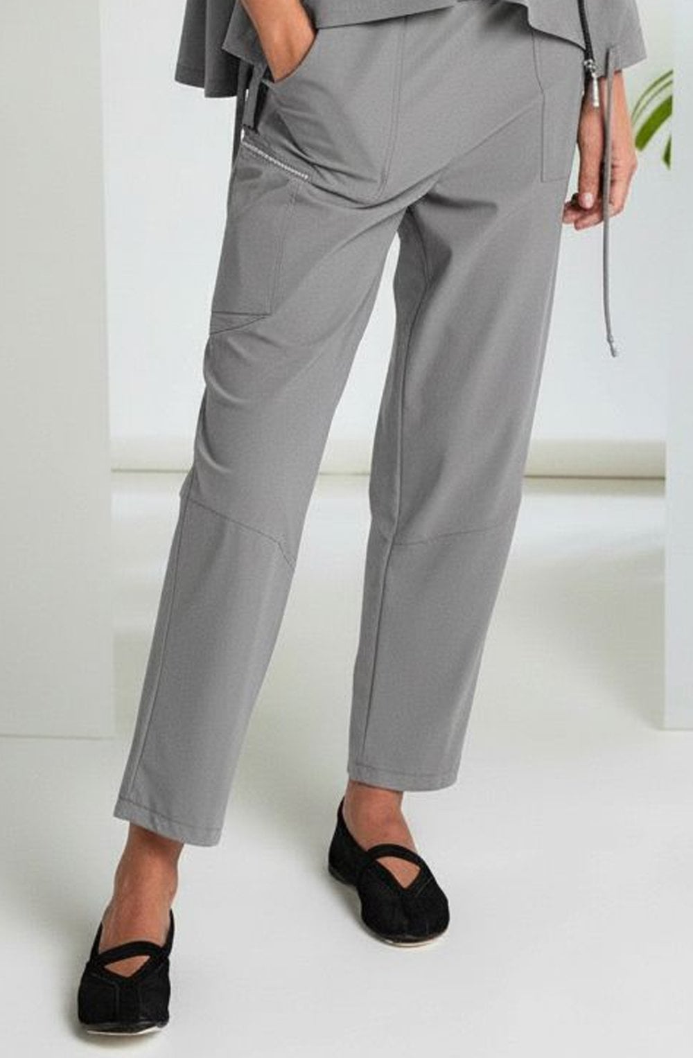 Dove Grey Loose Fit Tapered Trousers