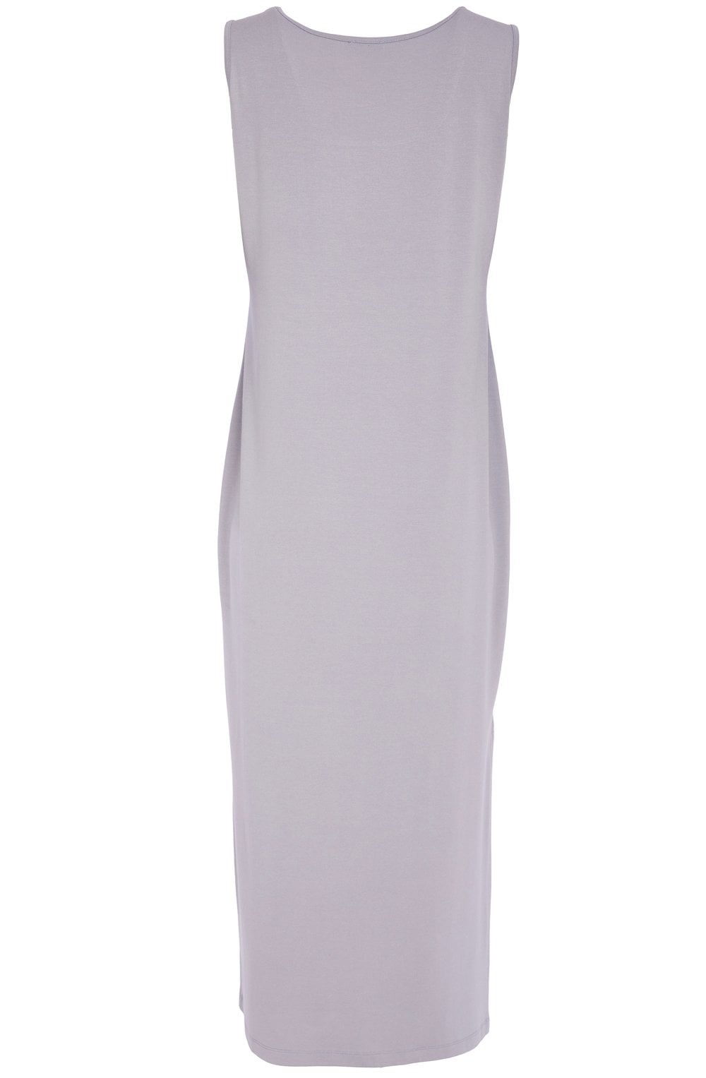 Dove Grey Sleeveless Pocket Design Maxi Dress