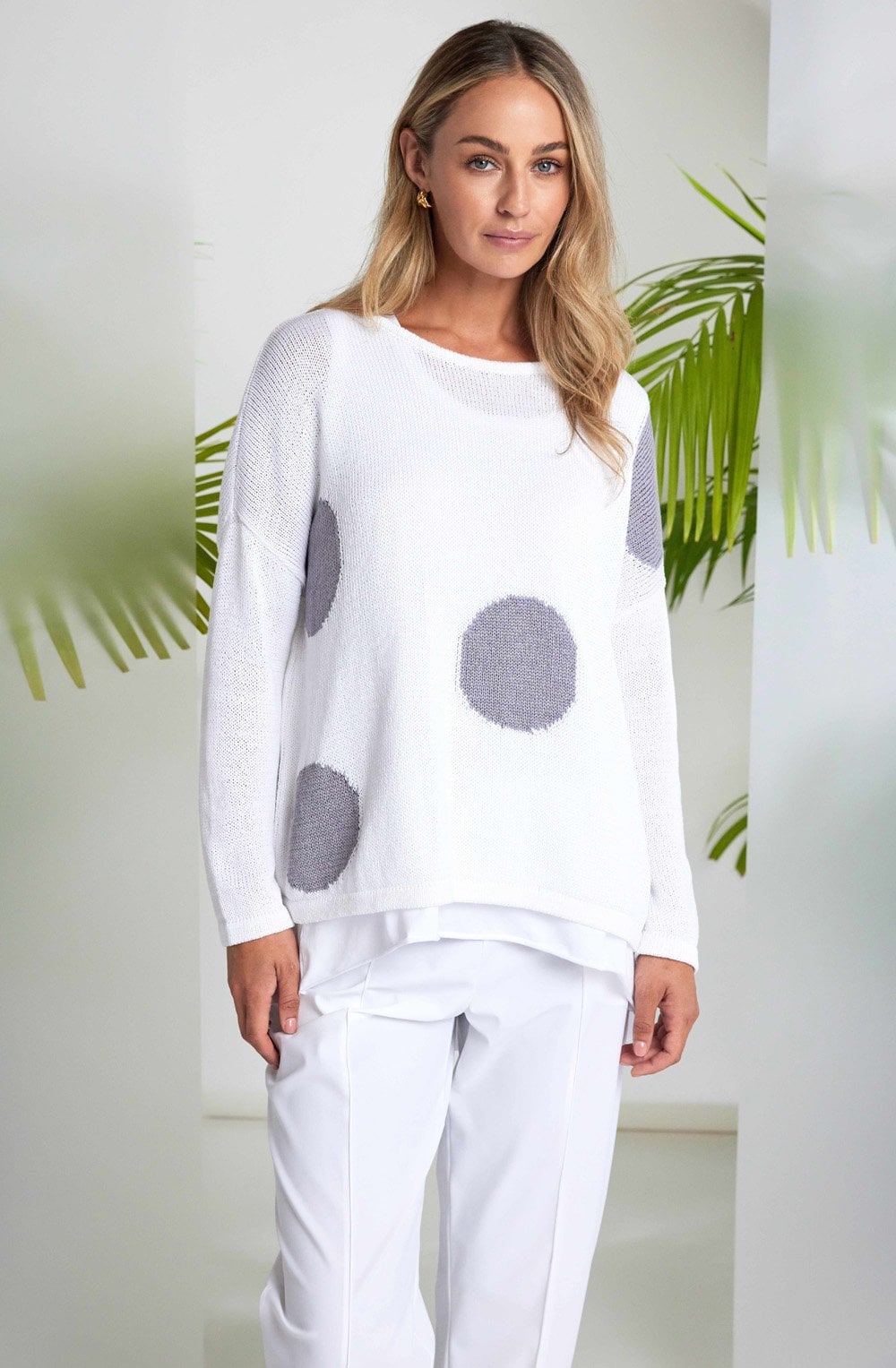 Dove Polka Dot Oversized Jumper