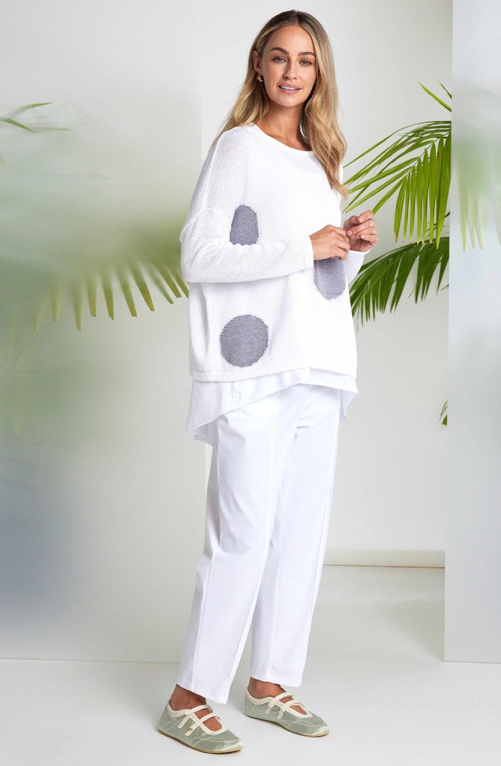 Dove Polka Dot Oversized Jumper