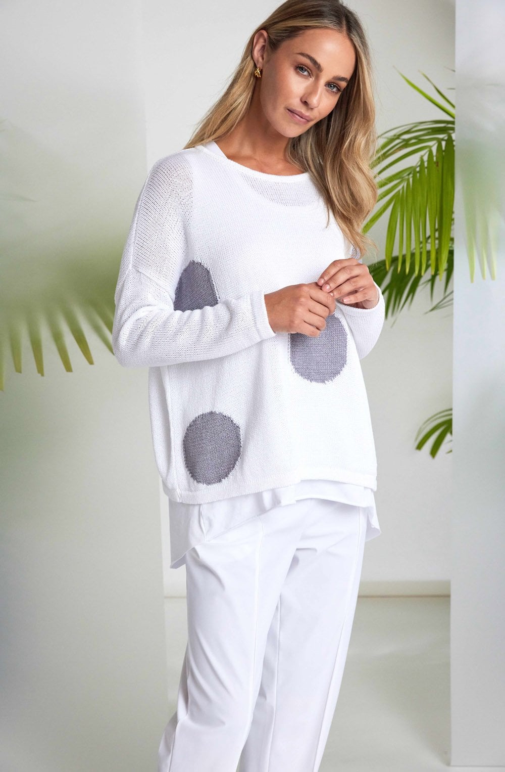 Dove Polka Dot Oversized Jumper