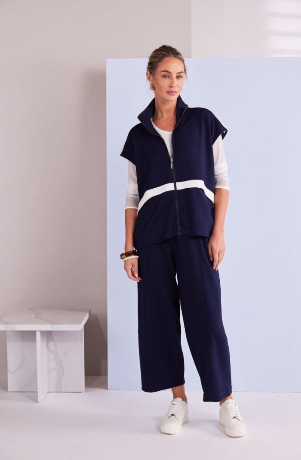 French Blue Balloon Trousers