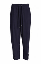 French Blue Tab Hem Slim Leg Trousers