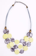 Lemon and Silver Disc Necklace