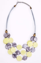 Lemon and Silver Disc Necklace