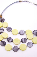 Lemon and Silver Disc Necklace