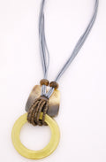 Lemon Loop and Square Shell Necklace