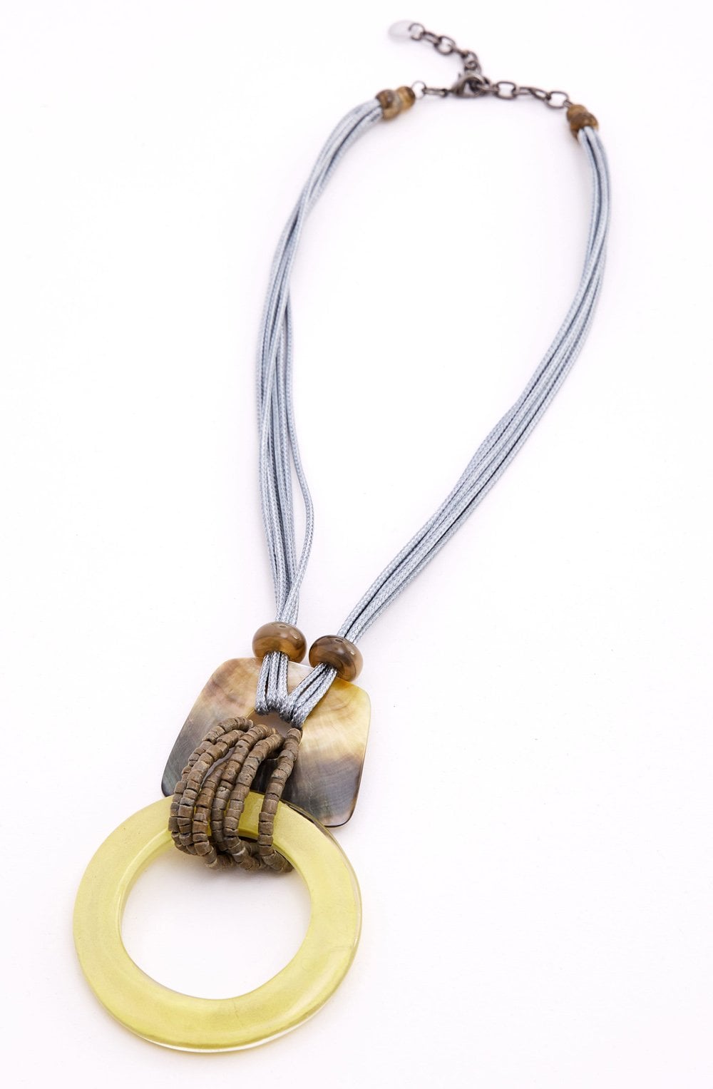 Lemon Loop and Square Shell Necklace