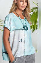Mint Abstract Print Loose Fit Top
