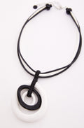 Monochrome Circle Pendant Necklace