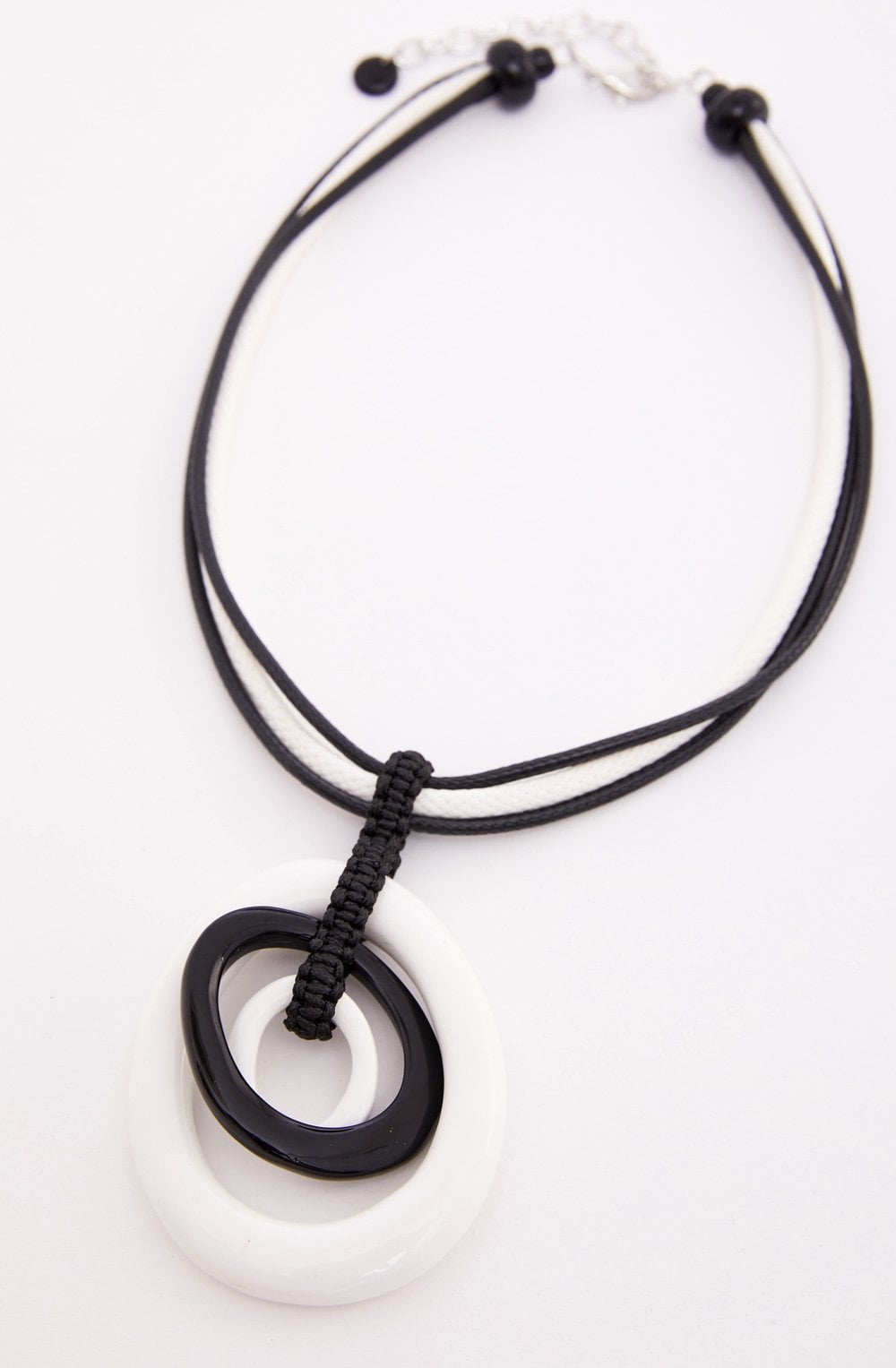 Monochrome Circle Pendant Necklace