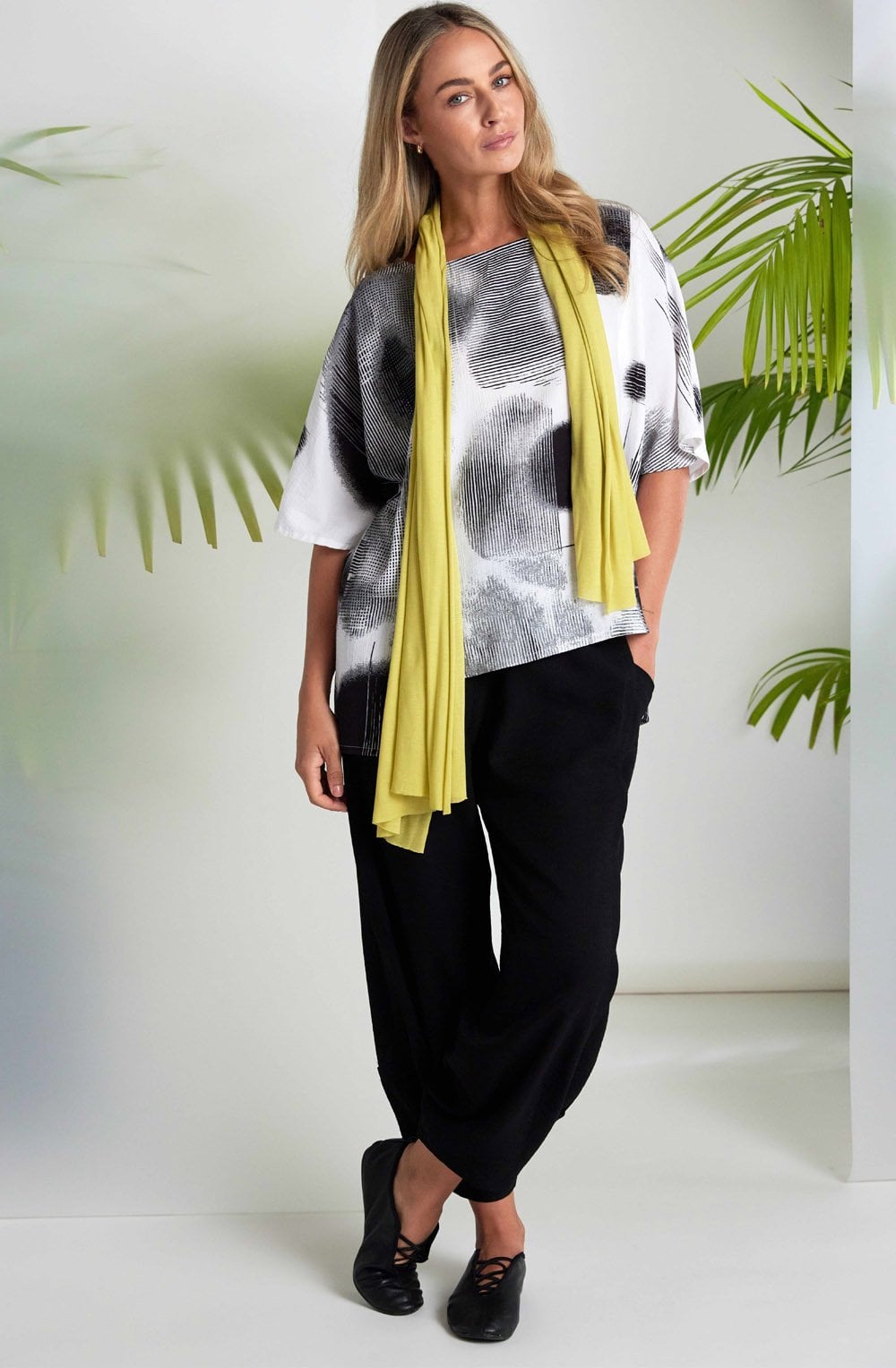 Monochrome Faded Spot Relaxed Blouse