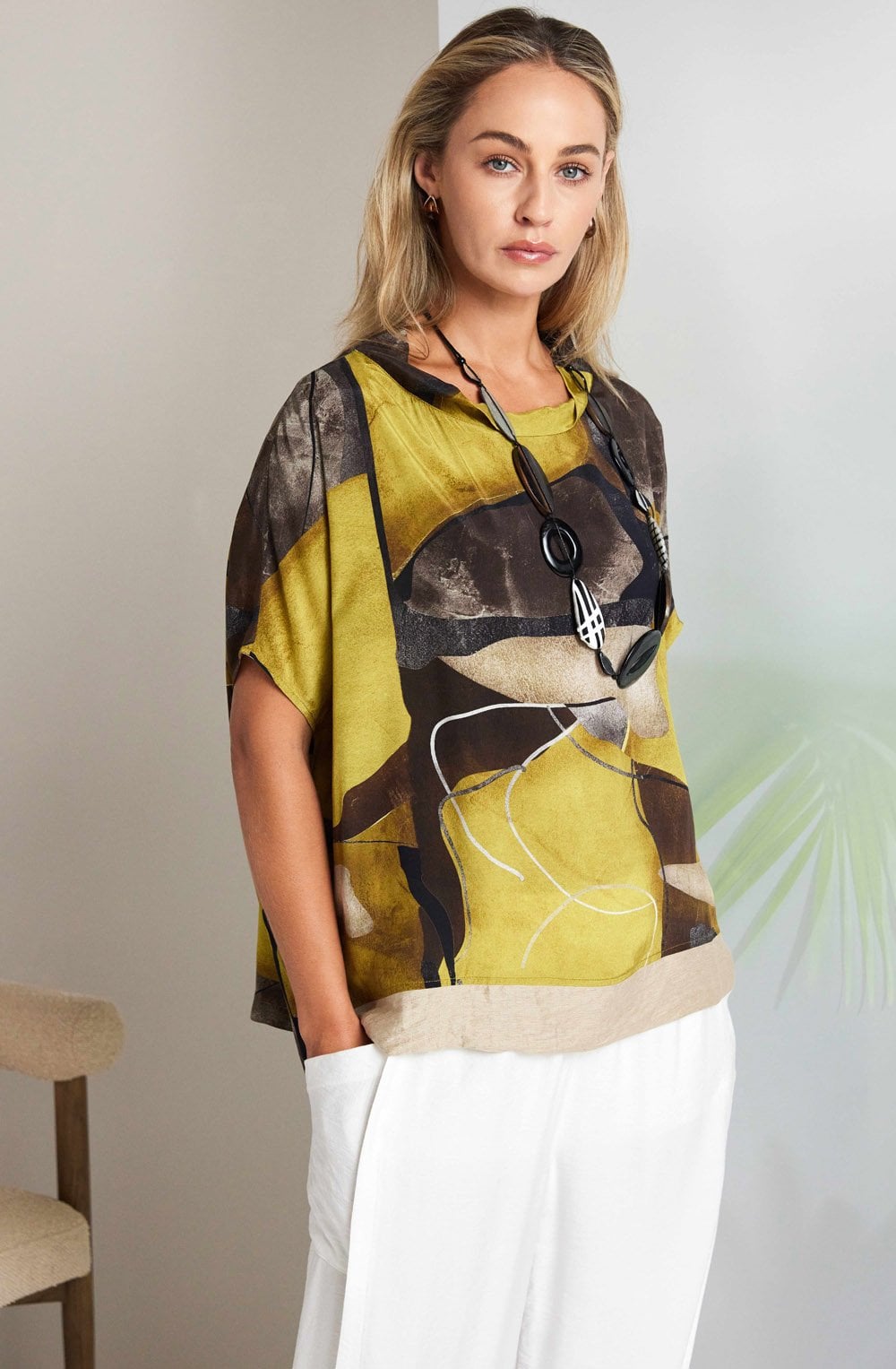 Oasis Bold Print Cowl Neck Top