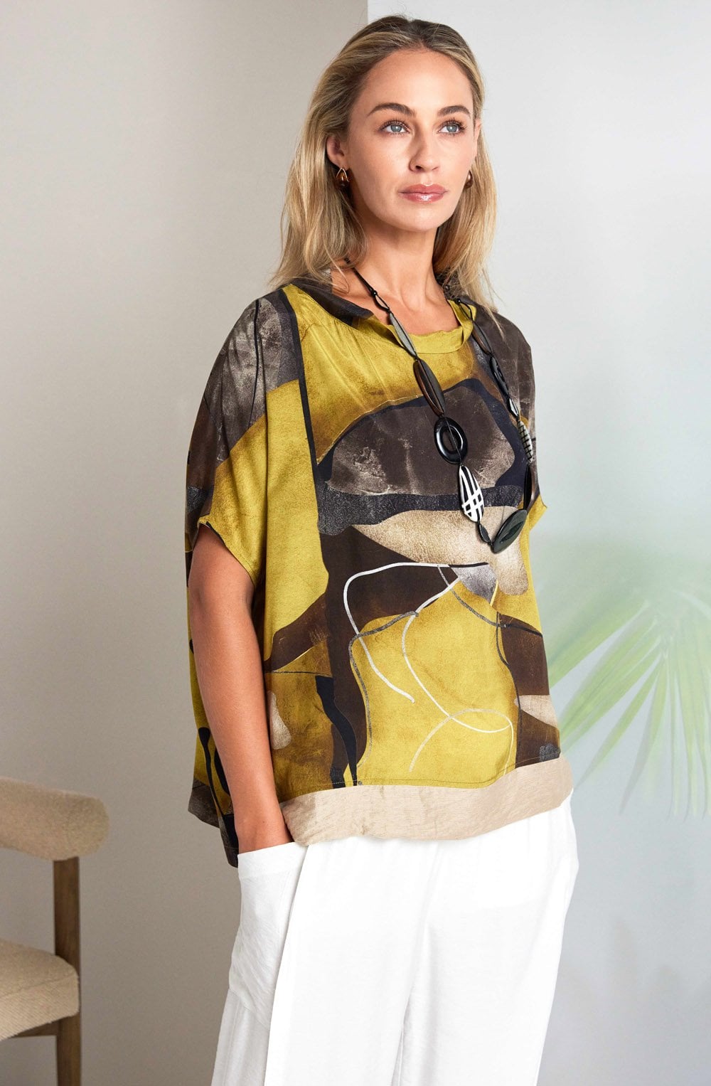 Oasis Bold Print Cowl Neck Top
