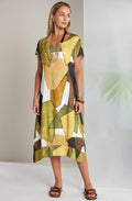 Oasis Bold Print V Neck Dress