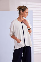 Off-White Contrasting Striped Knit Top