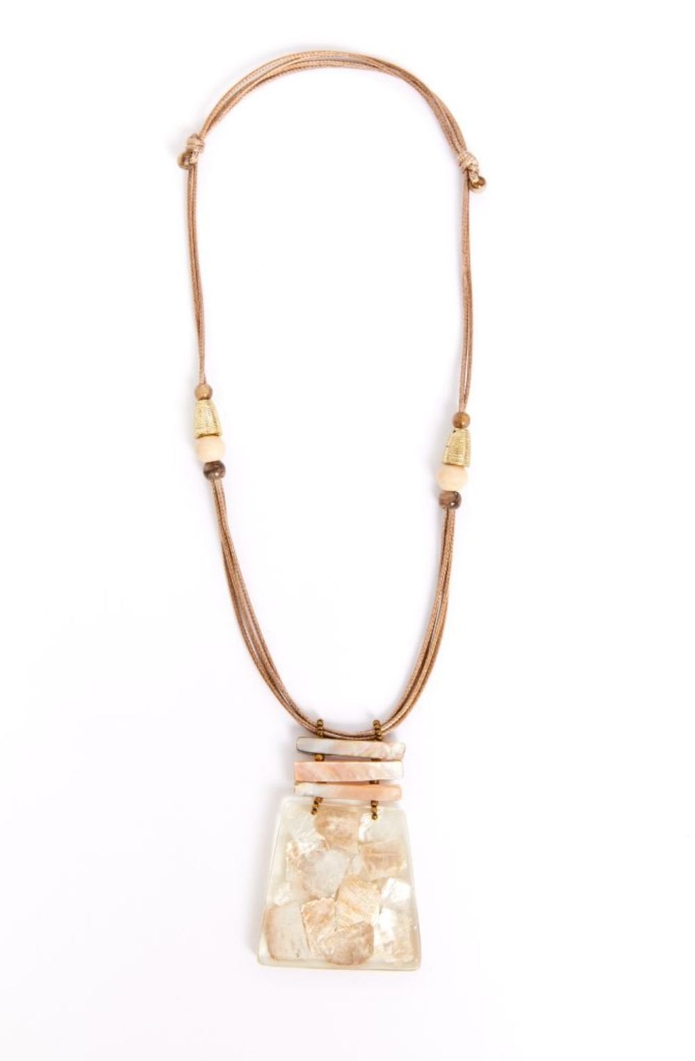 Pebble Angled Shape Marble Necklace