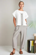Pebble Cut Out Hem Tapered Trousers