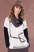 Sand and Black Cube Design Relaxed Top