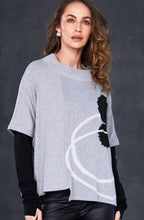 Silver Circle Pattern Oversized Jumper