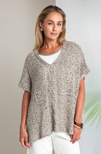 Taupe Textured Ribbon Knit Relaxed Top