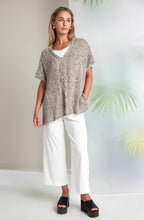 Taupe Textured Ribbon Knit Relaxed Top