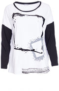 White and Black Cube Design Relaxed Top