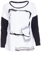 White and Black Cube Design Relaxed Top