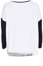 White and Black Cube Design Relaxed Top