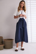 White and Eclipse Tie Detail Dress with Included Necklace