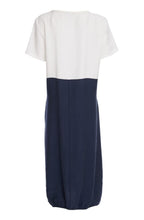 White and Eclipse Tie Detail Dress with Included Necklace