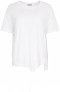 White Asymmetric Hemline Oversized Top