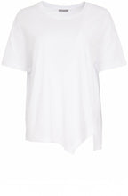 White Asymmetric Hemline Oversized Top