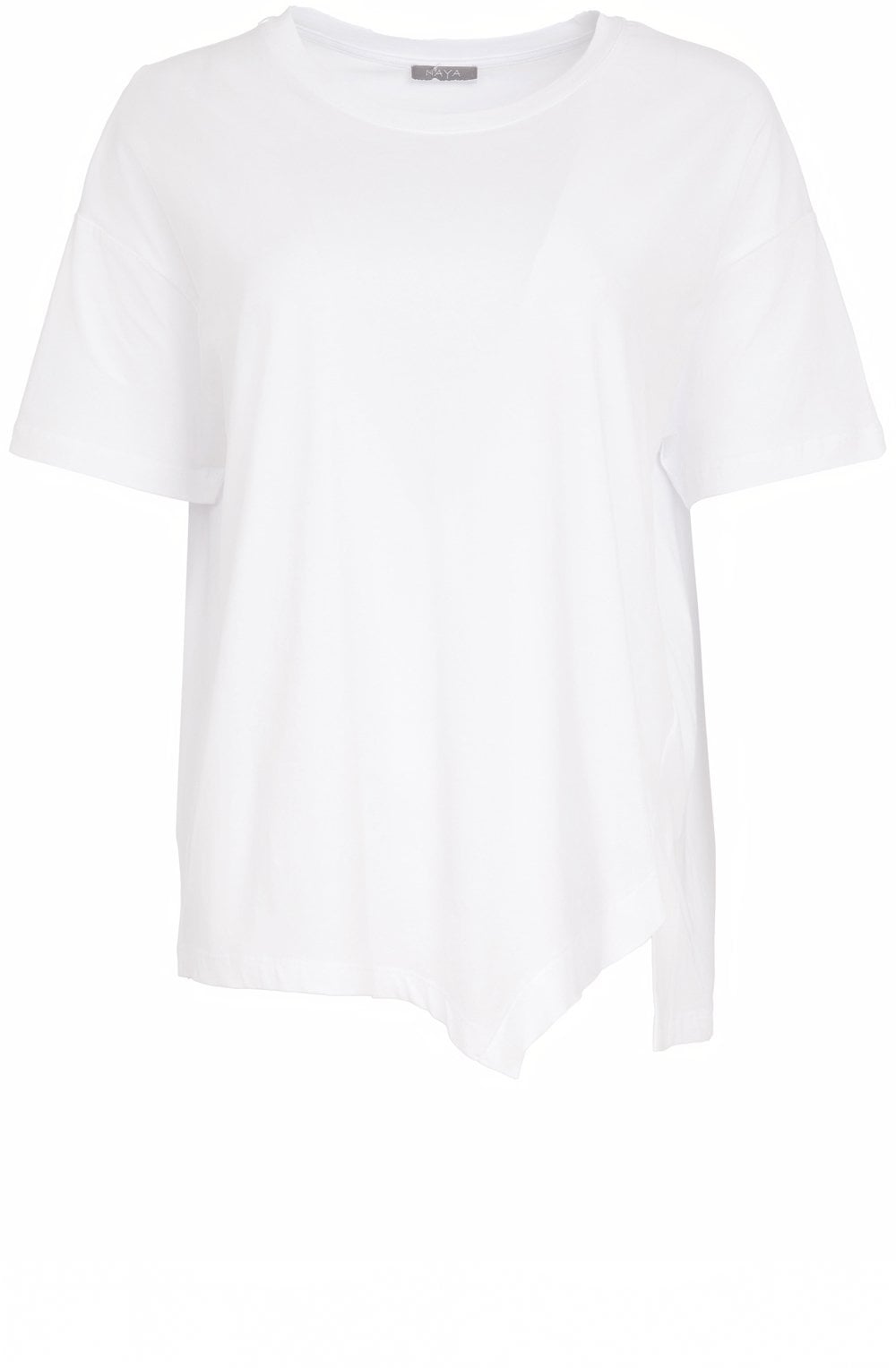 White Asymmetric Hemline Oversized Top