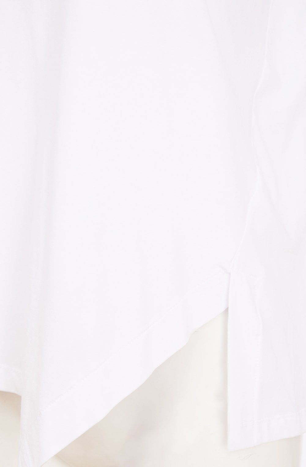 White Asymmetric Hemline Oversized Top