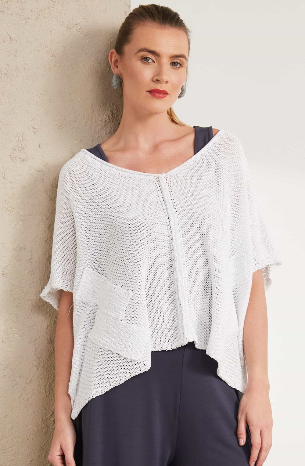 White Loose Knit Pullover
