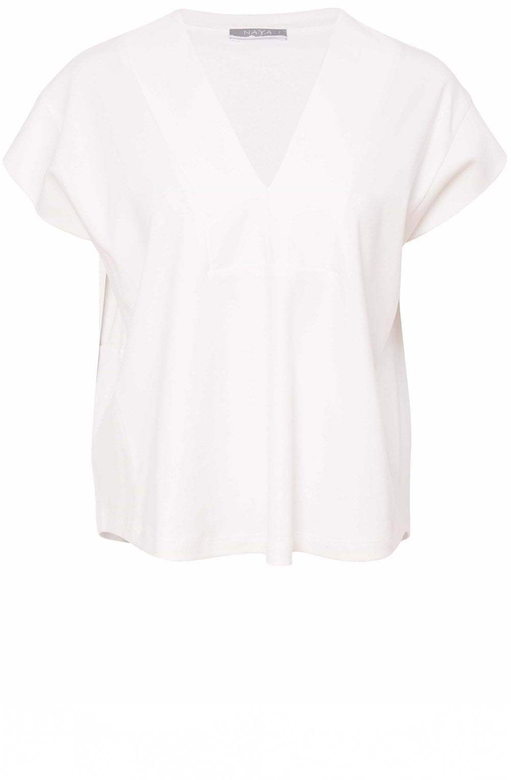 White Luxury Jersey V Neck T Shirt
