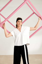 White Luxury Jersey V Neck T Shirt