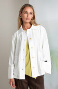 White Oversized Summer Weight Shirt Jacket