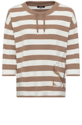 Nougat Striped Sweatshirt with Studded Olsen Design