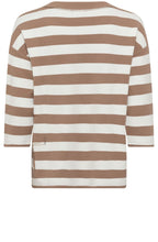 Nougat Striped Sweatshirt with Studded Olsen Design