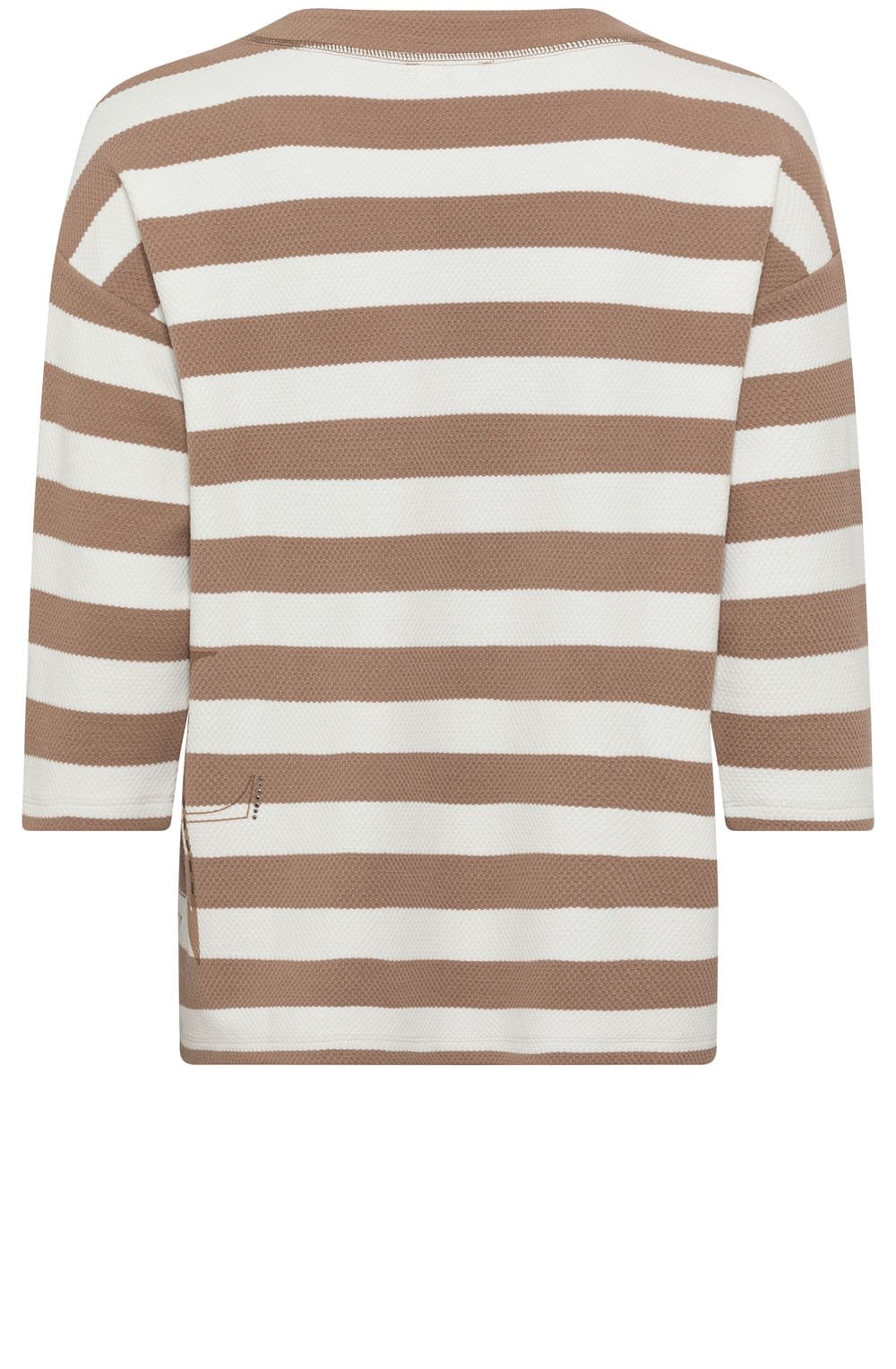 Nougat Striped Sweatshirt with Studded Olsen Design