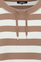 Nougat Striped Sweatshirt with Studded Olsen Design