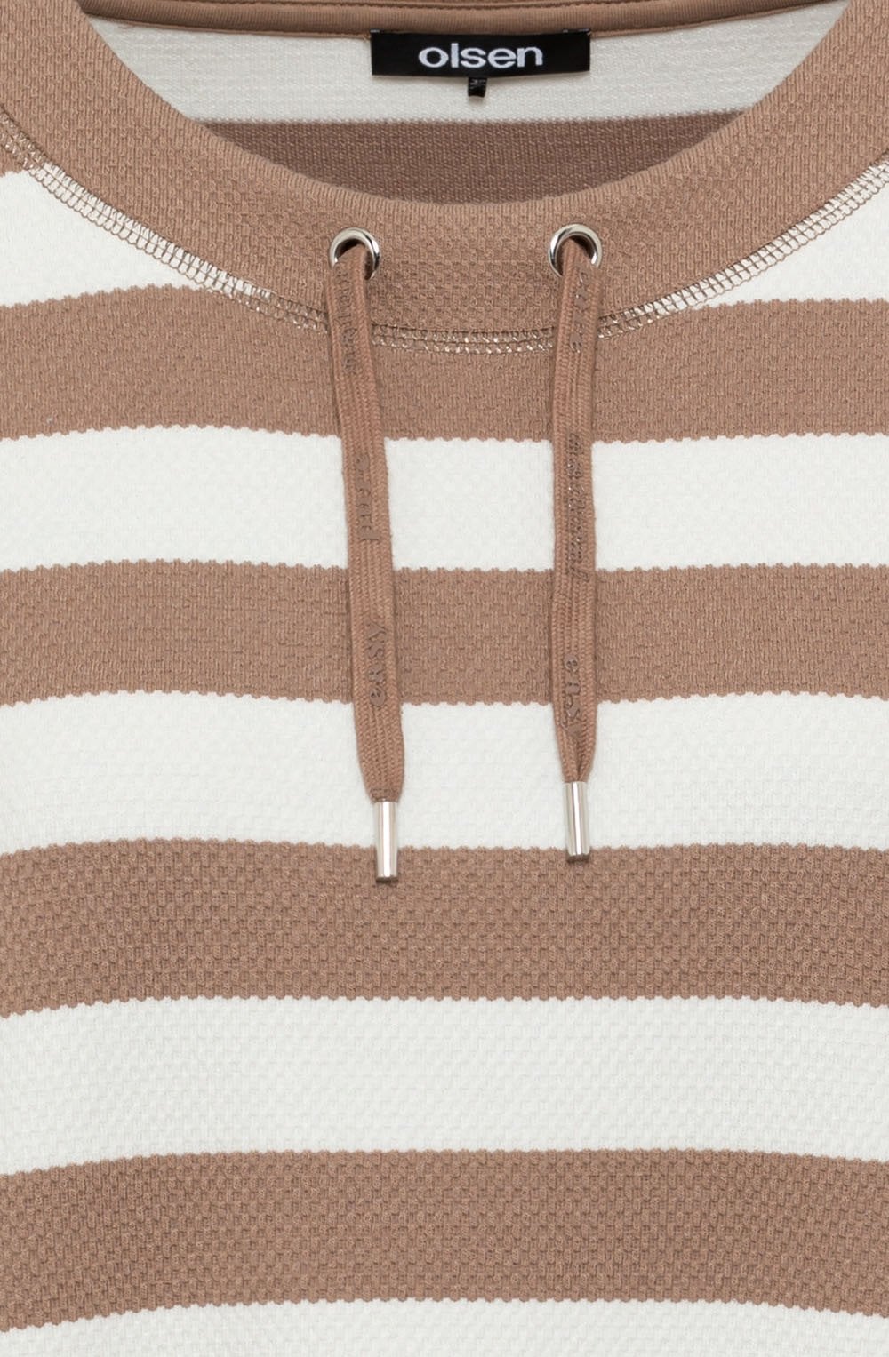 Nougat Striped Sweatshirt with Studded Olsen Design