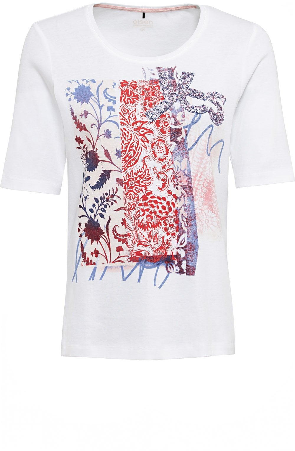 Abstract Floral Design Jersey T Shirt