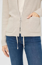 Almond Beige Melange Drawstring Henny Cardigan