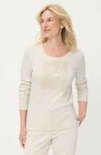 Almond Beige Melange Flocked and Studded Top