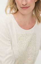 Almond Beige Melange Flocked and Studded Top