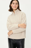 Almond Beige Quarter Zip Fluffy Cora Jumper