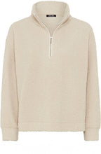 Almond Beige Quarter Zip Fluffy Cora Jumper